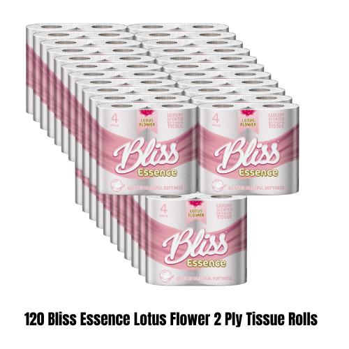120 Luxury Scented Bliss 2Ply Lotus Flower Scent Tissue Rolls 40*3 Pack Toilet Paper 120 Luxury Scented Bliss 2Ply Lotus Flower Scent Tissue Rolls 40*3 Pack Toilet Paper